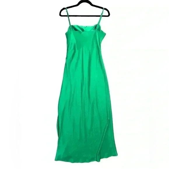 HOUSE OF HARLOW 1960 Square Neckline Long Green Dress Size L - Picture 6 of 6